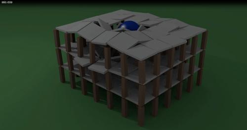  Simulation of the destruction of a building  preview image